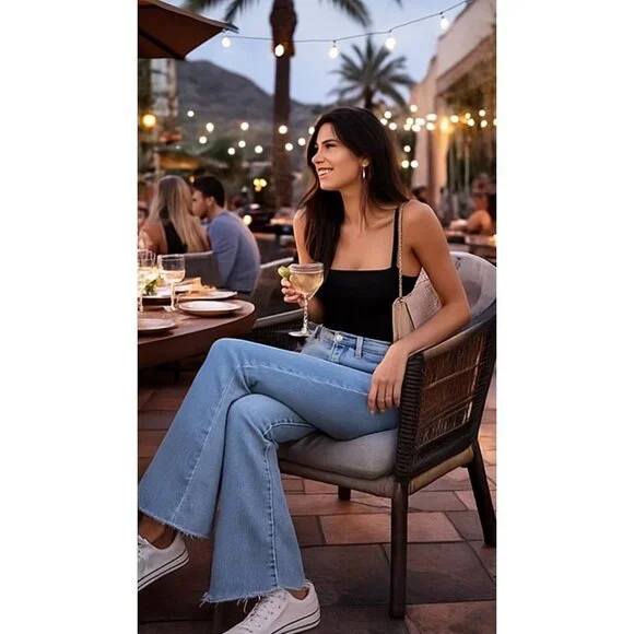 L’AGENCE High-Rise Micro Bootcut Jeans Blue Cloud Light Wash Size 26 - Picture 4 of 16